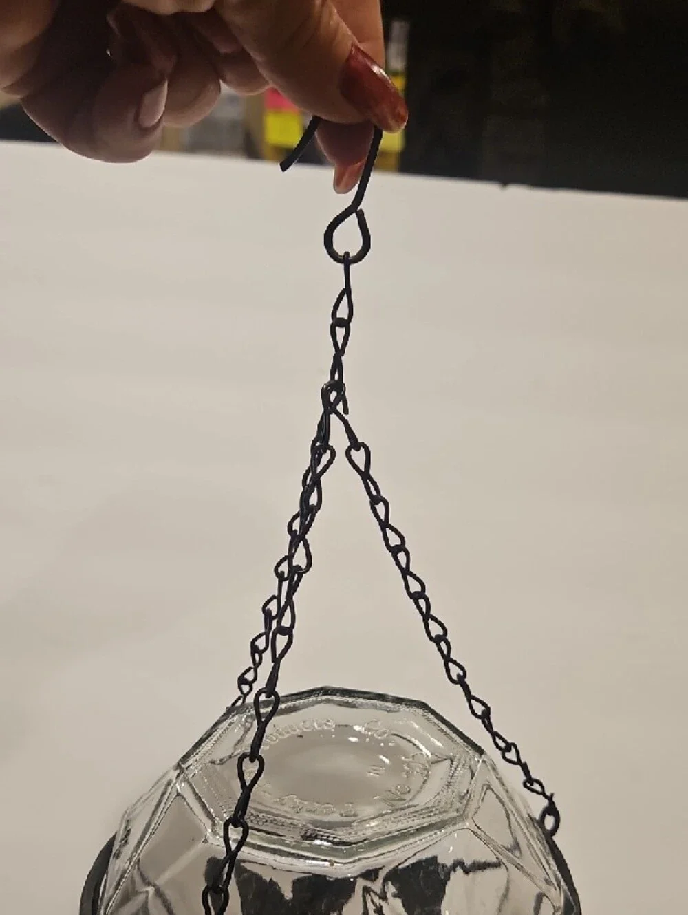 Vinrage Decorative Glass and Metal Hummingbird Feeder